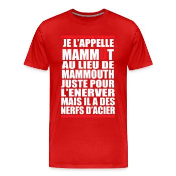 NerfsAcier - T-shirt bio Premium Homme - rouge - Devant - Damien (186cm)