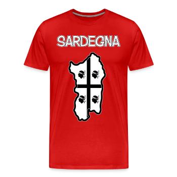 Sardinien - Männer Premium Bio T-Shirt - Rot - Vorne - Damien (186cm)