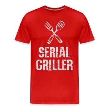 Seriengriller BBQ Grillprofi Grillbesteck - Männer Premium Bio T-Shirt - Rot - Vorne - Damien (186cm)