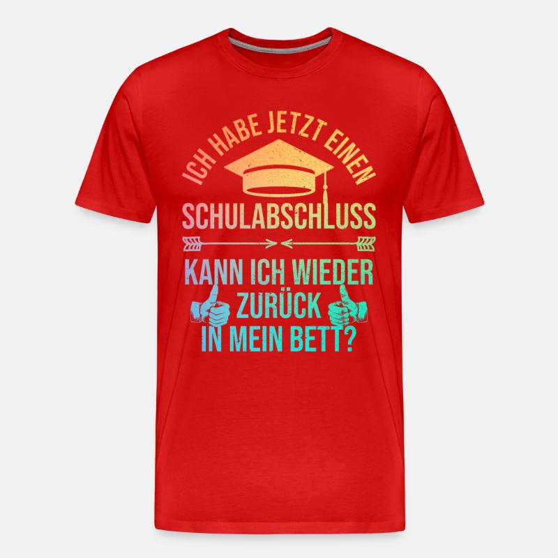 Abschlussgeschenk Abschluss Schulabschluss Abi - Männer Premium Bio T-Shirt - Rot