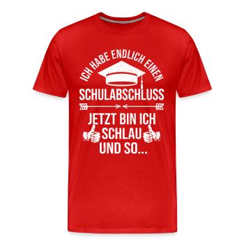 Abschluss Schulabschluss Abi Realschule Abitur - Männer Premium Bio T-Shirt - Rot - Vorne - Damien (186cm)