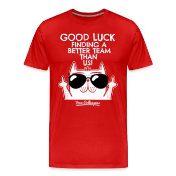 New job | Job change, farewell farewell gift - Men's Premium Organic T-Shirt - red - Front - Damien (186cm)