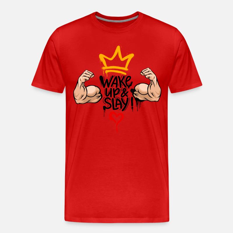 Wake Up & Slay - Männer Premium Bio T-Shirt - undefined