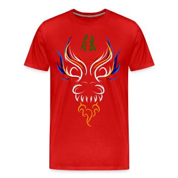 Dragon asiatique / Kirin - T-shirt bio Premium Homme - rouge - Devant - Damien (186cm)