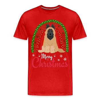 Belgian Tervueren Weihnachten - Männer Premium Bio T-Shirt - Rot - Vorne - Damien (186cm)