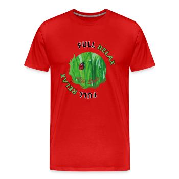 Volle Entspannung wohltuend - Männer Premium Bio T-Shirt - Rot - Vorne - Damien (186cm)