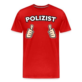 Polizist Beruf Geschenkidee - Männer Premium Bio T-Shirt - Rot - Vorne - Damien (186cm)