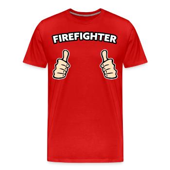 Idée cadeau de la profession de pompier pompier - T-shirt bio Premium Homme - rouge - Devant - Damien (186cm)