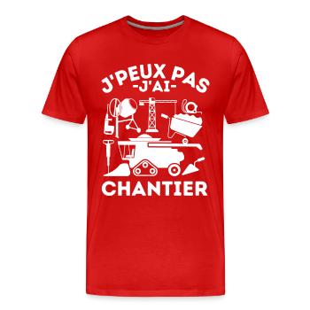 chantier 5 - T-shirt bio Premium Homme - rouge - Devant - Damien (186cm)