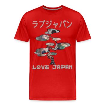 Bonsai Tree Japanese Zen Garden Symbol Kanji Love - Men's Premium Organic T-Shirt - red - Front - Damien (186cm)