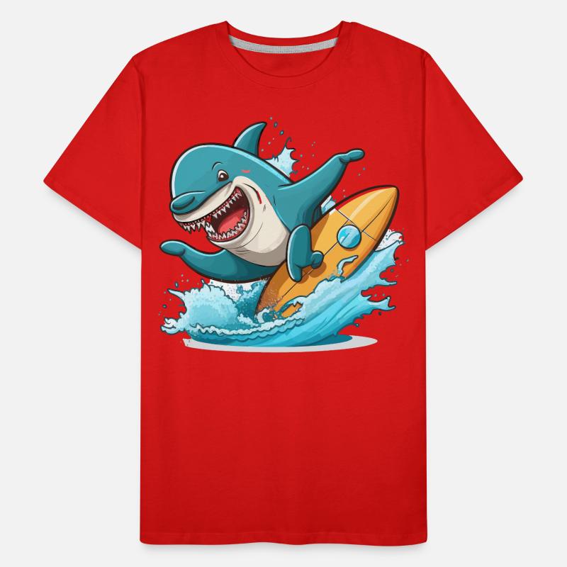 Surfeur de requins T-shirt bio Premium Homme