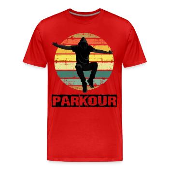 Parkour - Men's Premium Organic T-Shirt - red - Front - Damien (186cm)