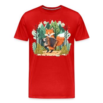 Musikalischer Fuchs - Männer Premium Bio T-Shirt - Rot - Vorne - Damien (186cm)