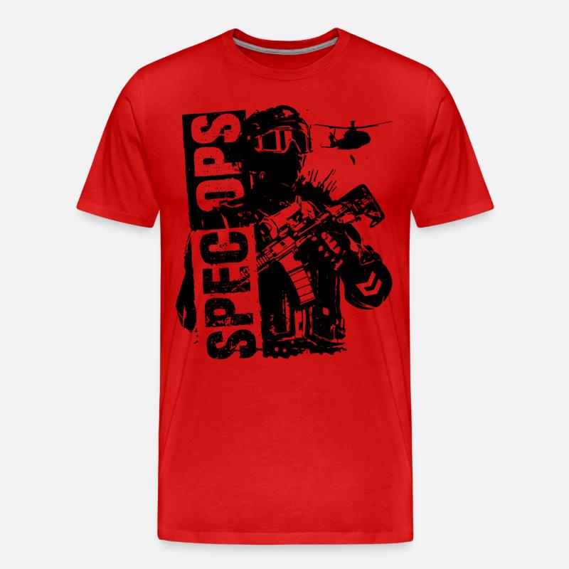 Spec Ops Black - Männer Premium Bio T-Shirt - Rot