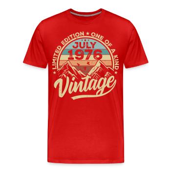 Né en juillet 1976 Né en juillet 1976 Né en juillet 1976 - T-shirt bio Premium Homme - rouge - Devant - Damien (186cm)
