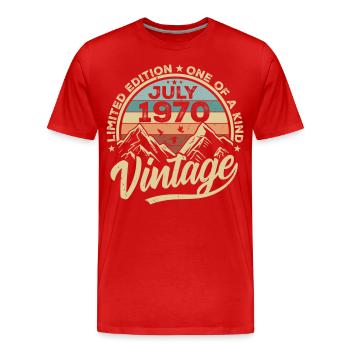 Born in July 1970 Born in July 1970 Born in July 1970 - Men's Premium Organic T-Shirt - red - Front - Damien (186cm)