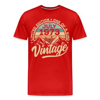 Born in July 1973 Born in July 1973 Born in July 1973 - Men's Premium Organic T-Shirt - red - Front - Damien (186cm)