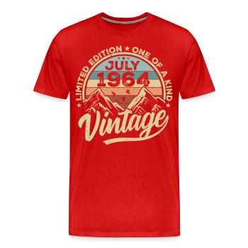 Born in July 1964 Born in July 1964 Born in July 1964 - Men's Premium Organic T-Shirt - red - Front - Damien (186cm)