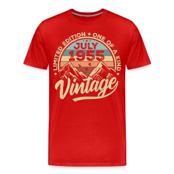 Born in July 1955 Born in July 1955 Born in July 1955 - Men's Premium Organic T-Shirt - red - Front - Damien (186cm)