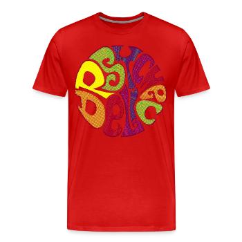 psychedelic psychedelisch bunt Sixties 60s 60er - Männer Premium Bio T-Shirt - Rot - Vorne - Damien (186cm)