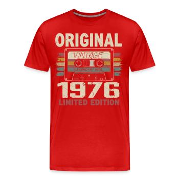 1976 Geburtstagsgeschenk 1976 Jahrgang 1976 Retro - Männer Premium Bio T-Shirt - Rot - Vorne - Damien (186cm)