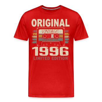 1996 Geburtstagsgeschenk 1996 Jahrgang 1996 Retro - Männer Premium Bio T-Shirt - Rot - Vorne - Damien (186cm)