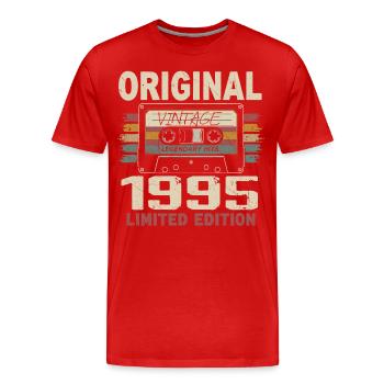1995 Geburtstagsgeschenk 1995 Jahrgang 1995 Retro - Männer Premium Bio T-Shirt - Rot - Vorne - Damien (186cm)