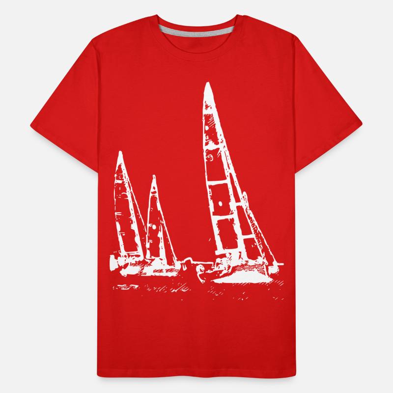 Régate en Bretagne - white T-shirt bio Premium Homme