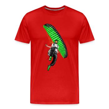 De LiTi-Gleitschirm - Männer Premium Bio T-Shirt - Rot - Vorne - Damien (186cm)