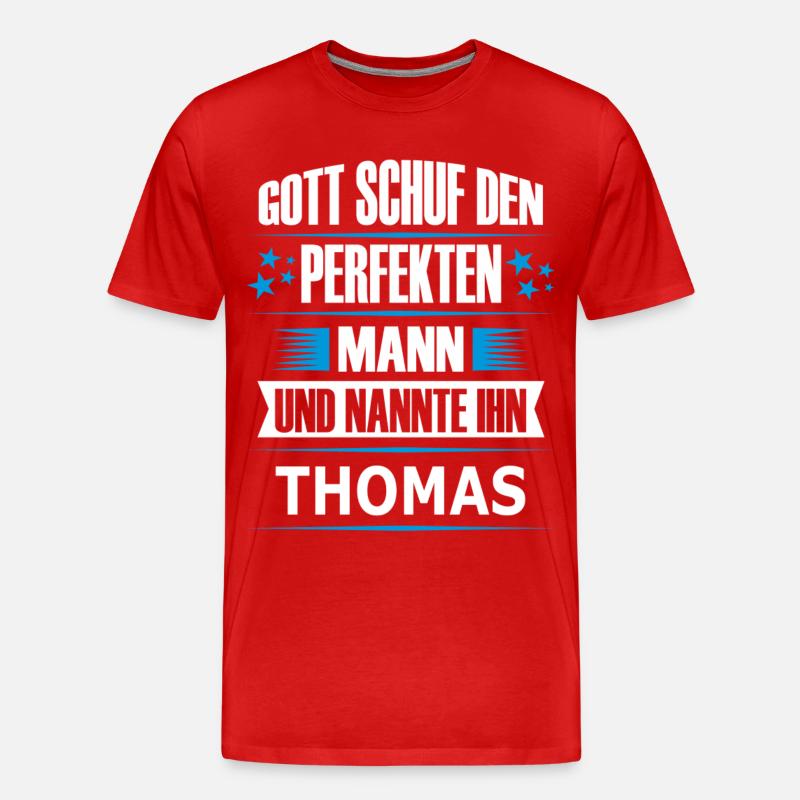 THOMAS - Männer Premium Bio T-Shirt - Rot