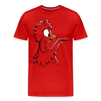 chicken points to the right - Men's Premium Organic T-Shirt - red - Front - Damien (186cm)
