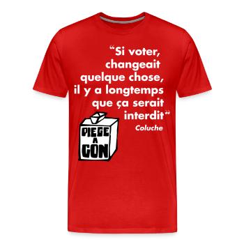 Politique - T-shirt bio Premium Homme - rouge - Devant - Damien (186cm)