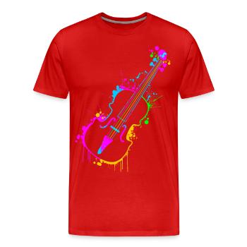Violine - Männer Premium Bio T-Shirt - Rot - Vorne - Damien (186cm)