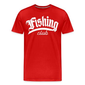 fisch fischer fishing fisher club hecht angeln cap - Männer Premium Bio T-Shirt - Rot - Vorne - Damien (186cm)