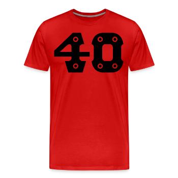 Numéro 40 ans d’anniversaire Félicitations - T-shirt bio Premium Homme - rouge - Devant - Damien (186cm)