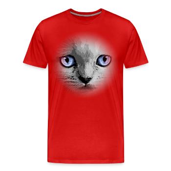 Kitty Kitten Cat - Men's Premium Organic T-Shirt - red - Front - Damien (186cm)