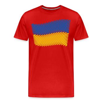 Ukraine Flag Scribble (Blue - Yellow) - Men's Premium Organic T-Shirt - red - Front - Damien (186cm)