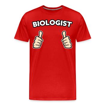 Idée cadeau de profession de biologiste - T-shirt bio Premium Homme - rouge - Devant - Damien (186cm)