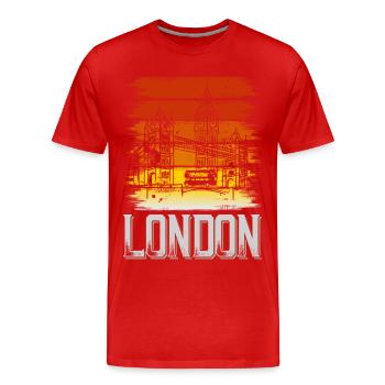 Londres Angleterre Royaume-Uni City Vintage Retro Skyline - T-shirt bio Premium Homme - rouge - Devant - Damien (186cm)