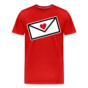 Love Letter Envelope Gift Idea - Men's Premium Organic T-Shirt - red - Front - Damien (186cm)
