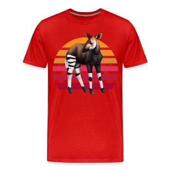 Sweet Okapi - Men's Premium Organic T-Shirt - red - Front - Damien (186cm)