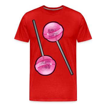 Sucette Crâne - T-shirt bio Premium Homme - rouge - Devant - Damien (186cm)