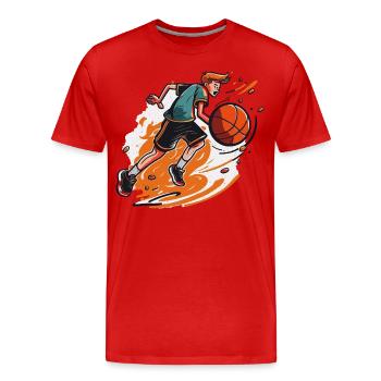 Joueur professionnel de basketball avec une vitesse maximale - T-shirt bio Premium Homme - rouge - Devant - Damien (186cm)