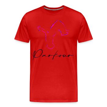 Parkour - T-shirt bio Premium Homme - rouge - Devant - Damien (186cm)