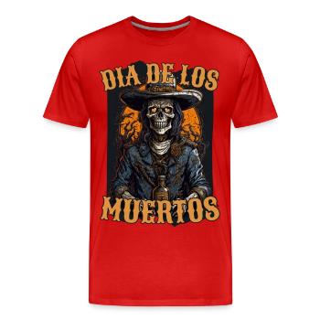 Jour des morts en termes mexicains. - T-shirt bio Premium Homme - rouge - Devant - Damien (186cm)