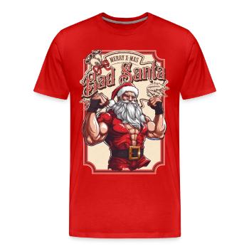 Mauvais Père Noël Père Noël Père Noël Méchant Père Noël - T-shirt bio Premium Homme - rouge - Devant - Damien (186cm)