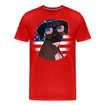 Amérique du Nord - T-shirt bio Premium Homme - rouge - Devant - Damien (186cm)