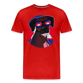 Cambodia - Men's Premium Organic T-Shirt - red - Front - Damien (186cm)