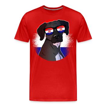 Croatia - Men's Premium Organic T-Shirt - red - Front - Damien (186cm)