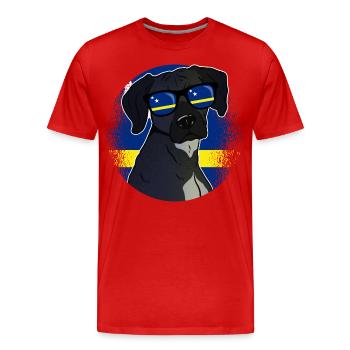 Curaçao - Men's Premium Organic T-Shirt - red - Front - Damien (186cm)